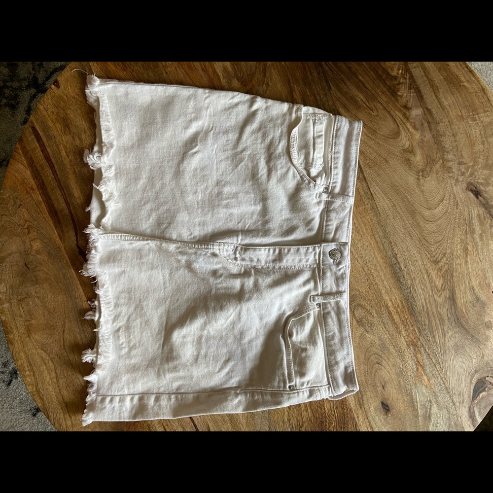 White Denim Skirt